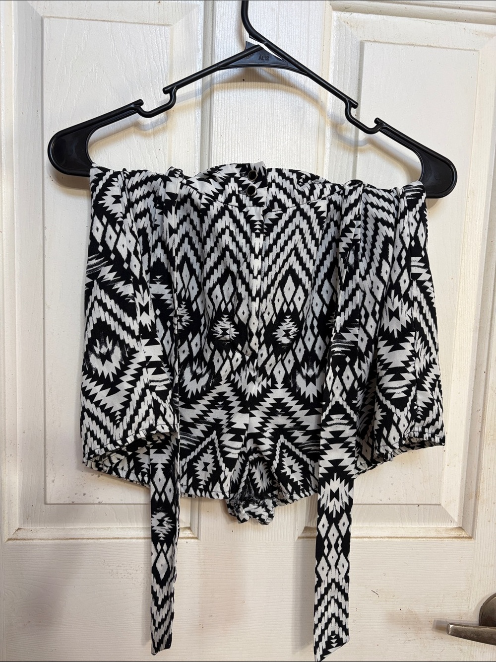 Monteau Black and White Aztec High Waist Women’s Shorts